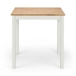 Coxmoor 4 Seater Square Dining Table, Off White Solid Oak - thumbnail 3