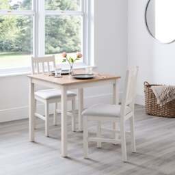 Coxmoor 4 Seater Square Dining Table, Off White Solid Oak - thumbnail 1