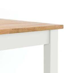 Coxmoor 4 Seater Square Dining Table, Off White Solid Oak - thumbnail 4