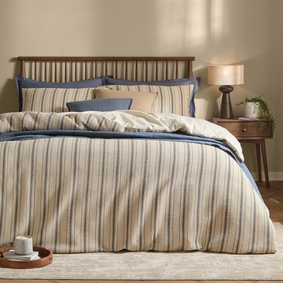 Yard Waffle Stripe 100% Cotton Duvet Cover & Pillowcase Set - image 1