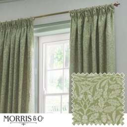 Morris & Co. Acorn Tonal Jacquard Pencil Pleat Curtains - thumbnail 4
