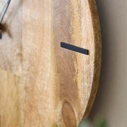 Light Mango Wood Round Wall Clock - thumbnail 2