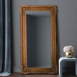 Carved Louis Rectangle Full Length Wall Mirror - thumbnail 1