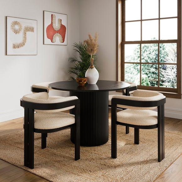 Amari 4 Seater Round Dining Table, Oak - image 1