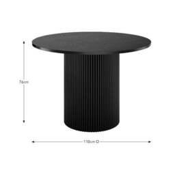 Amari 4 Seater Round Dining Table, Oak - thumbnail 6