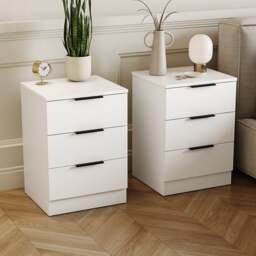 Hayes Set of 2 3 Drawer Bedside Tables - thumbnail 1