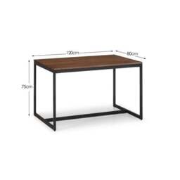 Tribeca 4 Seater Rectangular Dining Table with 4 Monroe Chairs, Brown - thumbnail 4