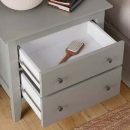 Lynton 2 Drawer Wide Bedside Table - thumbnail 3