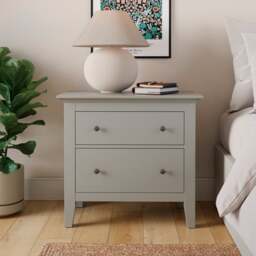 Lynton 2 Drawer Wide Bedside Table - thumbnail 1