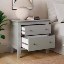 Lynton 2 Drawer Wide Bedside Table - thumbnail 2