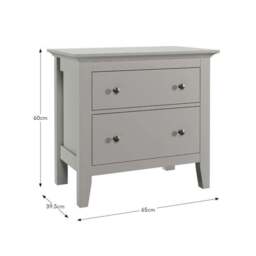 Lynton 2 Drawer Wide Bedside Table - thumbnail 6