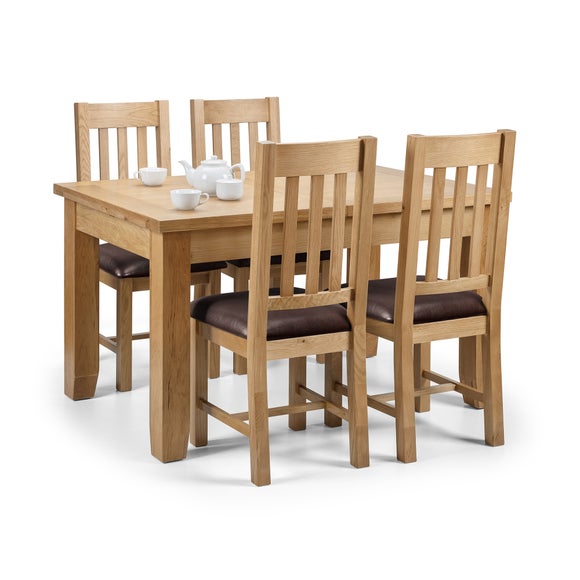 Astoria 4-6 Seater Rectangular Extendable Dining Table with 4 Chairs, Solid Oak - image 1