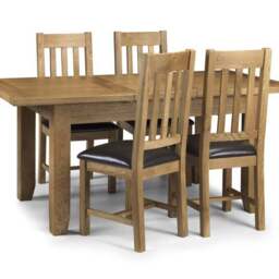 Astoria 4-6 Seater Rectangular Extendable Dining Table with 4 Chairs, Solid Oak - thumbnail 2