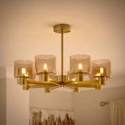 Erin Art Deco 8 Light Semi Flush Ceiling Light - thumbnail 2