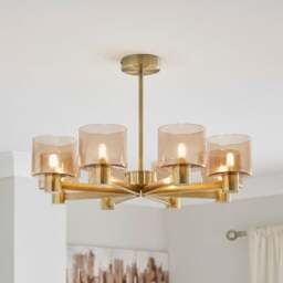 Erin Art Deco 8 Light Semi Flush Ceiling Light - thumbnail 1