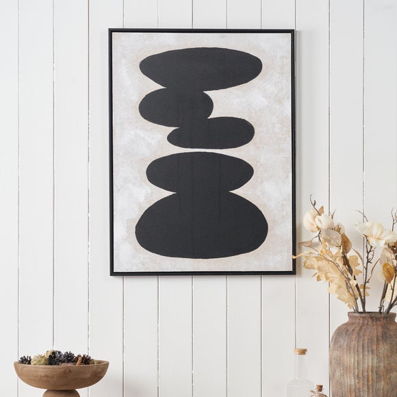 Black & Natural Stone Design Framed Canvas - image 1