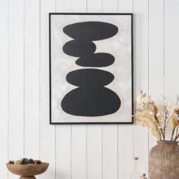 Black & Natural Stone Design Framed Canvas - thumbnail 1