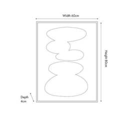 Black & Natural Stone Design Framed Canvas - thumbnail 6