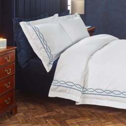 Dorma Coastal Embroidery 100% Cotton Duvet Cover & Pillowcase Set - thumbnail 5