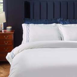 Dorma Coastal Embroidery 100% Cotton Duvet Cover & Pillowcase Set - thumbnail 2