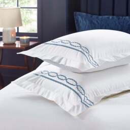 Dorma Coastal Embroidery 100% Cotton Duvet Cover & Pillowcase Set - thumbnail 4