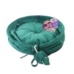 Rosewood Velvet Canopy Green Cat Bed - thumbnail 3