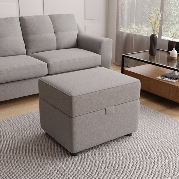 Baxter Textured Weave Storage Footstool - image 1