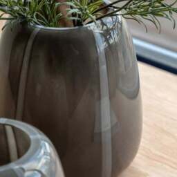 Cedar & Sage Claro Taupe Stripe Glass Vase - thumbnail 2