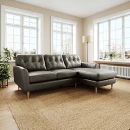 Sven Classic Leather Large Corner Chaise Sofa - thumbnail 1