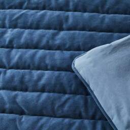 Dorma Remington Cotton Velvet Blue Bedspread - thumbnail 2