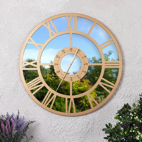Charles Bentley Coniston Indoor Outdoor Mirrored Skeleton Wall Clock - image 1
