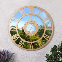 Charles Bentley Coniston Indoor Outdoor Mirrored Skeleton Wall Clock - thumbnail 1
