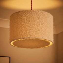 Hazelle Boucle Drum Lamp Shade - thumbnail 2