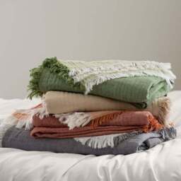 Reversible Muslin Cotton Throw Blanket - thumbnail 4