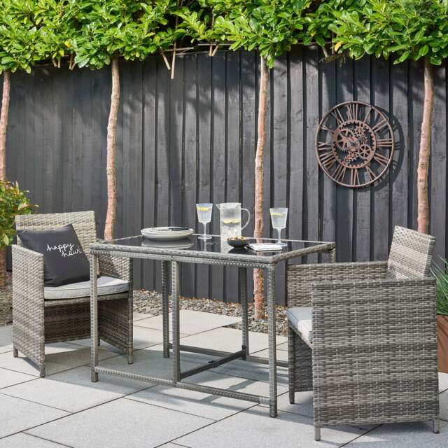 St Lucia 2 Seater Cube Set Grey