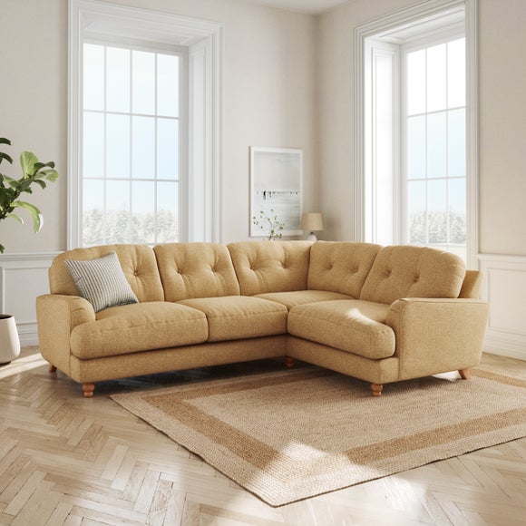 Martha Slub Faux Linen Full Corner Sofa - image 1
