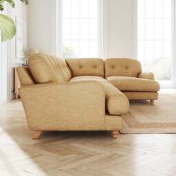 Martha Slub Faux Linen Full Corner Sofa - thumbnail 2