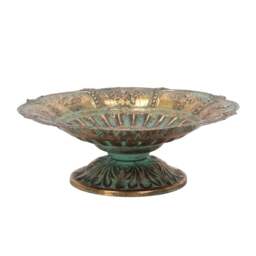 Fallen Fruits Fleur De Lis Antique Metal Bird Bath Bowl