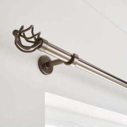 Caged Ball Extendable Metal Eyelet Curtain Pole - thumbnail 4