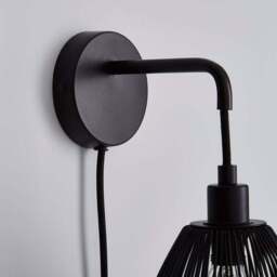 Elements Jaula Rattan Plug In Wall Light - thumbnail 4