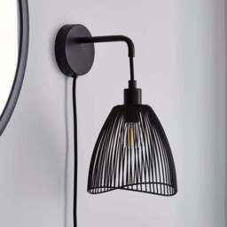Elements Jaula Rattan Plug In Wall Light - thumbnail 2