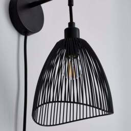 Elements Jaula Rattan Plug In Wall Light - thumbnail 3