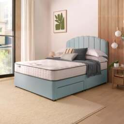 Silentnight Divan Bed With Fabric Merlin Headboard and 800 Pocket Sprung Mattress - thumbnail 1