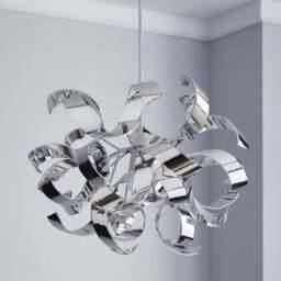 Iris Ribbon Chrome Easy Fit Pendant - thumbnail 2