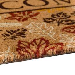 Cedar and Sage Warm Autumnal Printed Leaves Welcome Coir Doormat - thumbnail 3