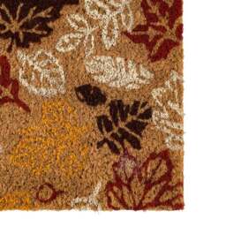 Cedar and Sage Warm Autumnal Printed Leaves Welcome Coir Doormat - thumbnail 2