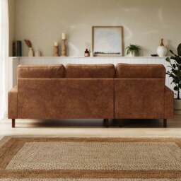 Beatrice Relaxed Faux Leather Corner Chaise Sofa - thumbnail 2