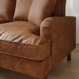 Beatrice Relaxed Faux Leather Corner Chaise Sofa - thumbnail 3