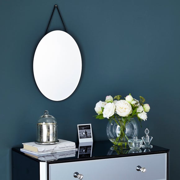 Oval Hanging Chain Wall Mirror - image 1