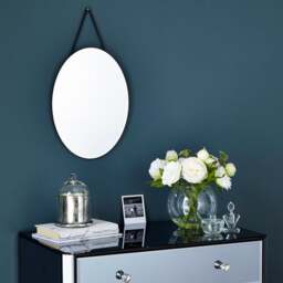 Oval Hanging Chain Wall Mirror - thumbnail 1